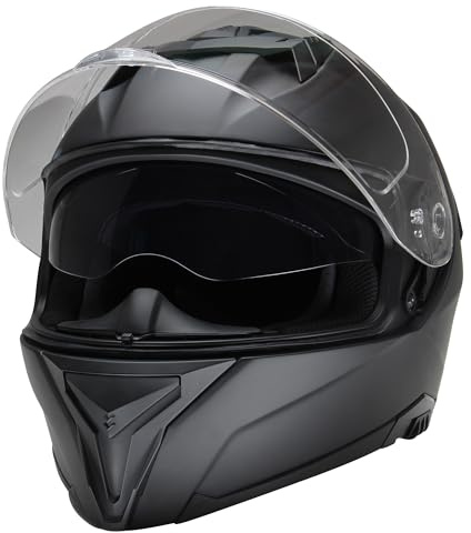 CMX Blacky Motorradhelm Integralhelm, schwarz matt, Größe S