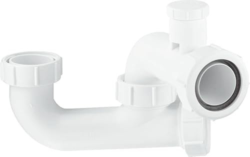 Mcalpine SM10V SM10V-Sifone per Vasca da Bagno con Occhiello di Pulizia, 50 mm, Bianco