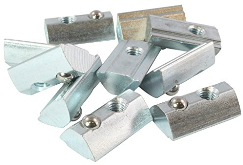 10x Nutenstein V 8 St Nut 8 - Typ I - M8 mit Steg, Federkugel, Stahl verzinkt