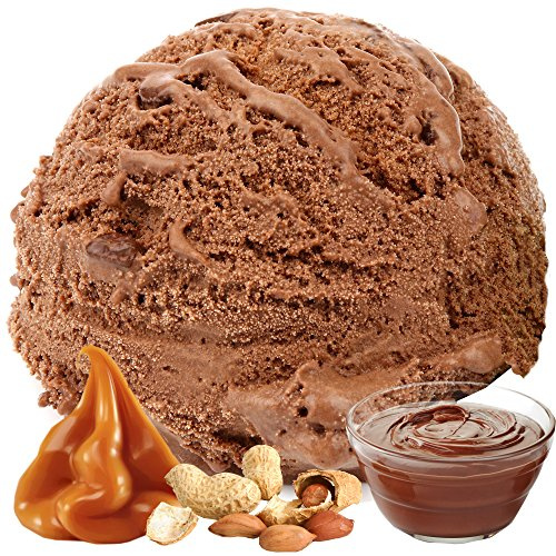 Schoko Karamell Erdnuss Nougat Geschmack Gino Gelati Eispulver für Speiseeis Softeispulver Speiseeispulver (1kg)