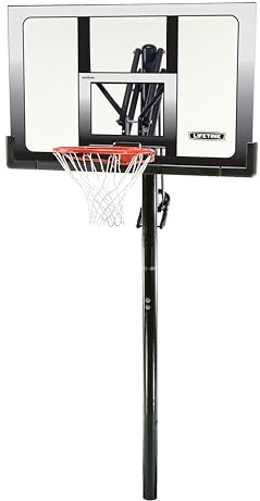 Lifetime 71281 In Ground Power Lift Basketball System, 52 Inch Shatterproof Backboard