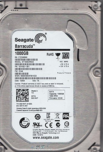 Seagate HDD Interne 3.5 Barracuda 1TB 7200.14 64MB SATA Serial ATA 6GBb/s SGT Garantie 2 Ans
