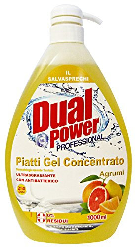 Set 6 DUAL POWER Piatti Concentrato 1 Lt AGRUMI Detergenti Casa