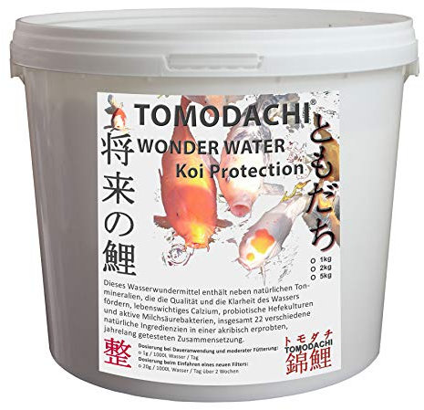 Kristallklarer algenfreier Koiteich auf kolloidaler Ebene mit Tomodachi Wonder Water Mineralspender Wasserklärer teichklar 2kg