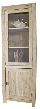 MASSIVMOEBEL24.DE | Massiv Holz Möbel Akazie Vitrine Massivholz Möbel Nature White #53 getüncht
