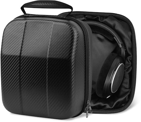 Geekria Shield Case für Over-Ear-Kopfhörer in großer Größe, Ersatz-Schutz-Hartschalen-Reise-Tasche mit Kabelaufbewahrung, kompatibel mit Sennheiser HD599/660S 2, AKG K167 (Schwarz)