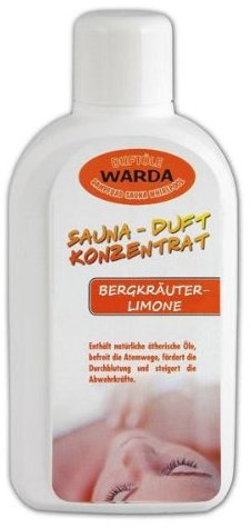 Warda Saunaaufguss Bergkräuter-Limone 1 l Flasche - Ein Liter Konzentrat
