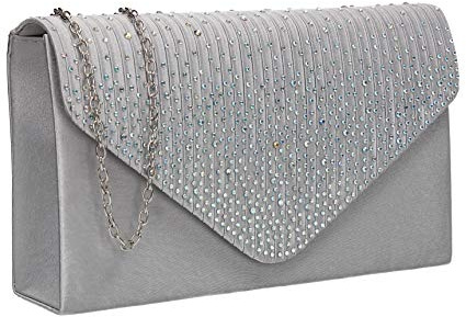 SWANKYSWANS kvinnor Abby diamant kuvert stil väska koppling, Silver (silver), en storlek