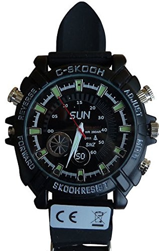 Kobert-Goods K34 getarnte Full-HD Überwachungs-Kamera in Einer Aufladbaren Armbanduhr versteckte Mini-Camera mit USB Lade-Funktion Dauer-Aufnahme Nachtsicht und Ton IR 32GB sowie Video-Aufzeichnung