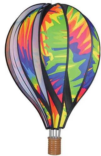 Hot Air Balloon Hanging Garden Spinner 22 - Vibrant Tie Dye Design, Weather-Resistant Outdoor Decor, Durable & Lightweight for Patios, Yards, and Gardens - Eye-Catching Wind Spinner