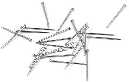 Rayher 2107300 Stecknadeln mit Kopf, Länge 14 mm, ca. 950 Stück, Kopfstifte aus Metall (Stahl), in Kunststoffbox, 50 g, silberfarben, zum Basteln und Nähen, Pailletten Stecknadeln