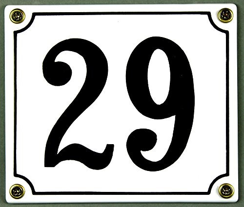 Buddel Bini Wetterfestes Emaille Hausnummernschild 29 12 x 14 cm, sofort lieferbar, weiß