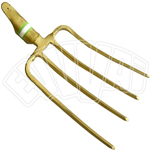 FORCA 4 DENTI FORGIATA FORCONE ACCIAIO 700 GR PER GIARDINO FIENO - SENZA MANICO