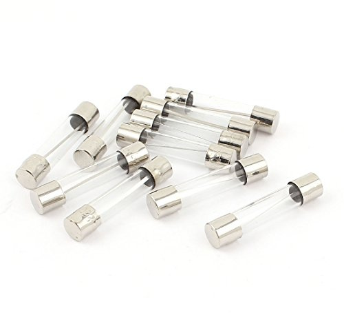sourcingmap 10 Pcs 250V 12A Quick Blow Glass Fuses Fast Acting Tube 6mm x 30mm