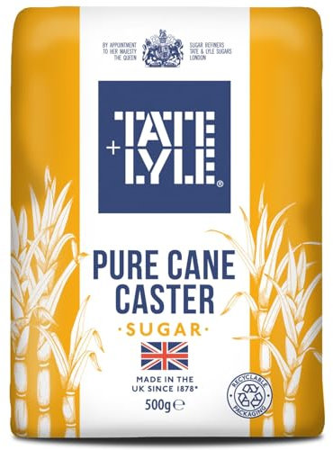 Tate & Lyle - Caster Sugar - Fine Crystals for Smooth Blending and Baking - Perfect for Sponge Cakes & Pastries - Available in Different Sizes - 10 x 500g