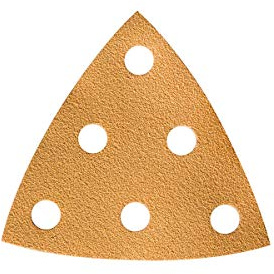 Mirka Schleifdreieck Gold 93x93x93 mm 6-Loch Korn P40 50 Stk | Universal-Schleifpapier für Gips Spachtel Spanplatten Holz Lack hohe Schleifleistung 50 Stück Korn P40