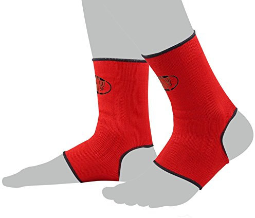 BAY 2x elastische Fußbandagen Fußgelenkbandagen rot Größe XL