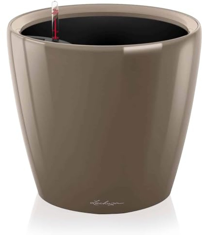 Lechuza-Gefäß mit Bewässerungssystem Classico Premium LS 28 Taupe Hochglanz| 16045