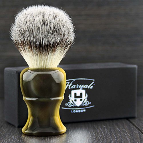 Men's Shaving Brush with Synthetic Hair in Horn Handle. Made for a Perfect Shave.