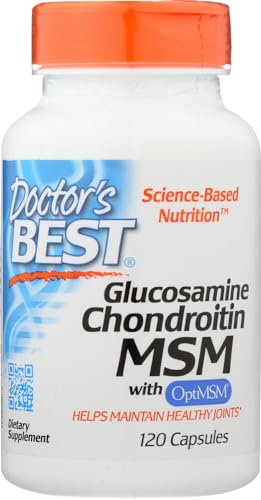 Doctor's Best Glucosamine Chondroïtine MSM avec OptiMSM, 120 capsules végétariennes