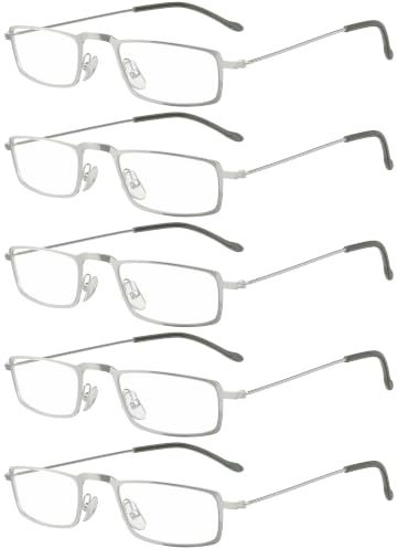 Eyekepper 5 Stuecke Edelstahlrahmen Half-Augen Stil Lesebrille Leser