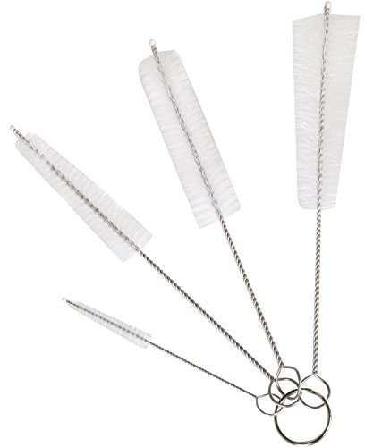 TRIXES Set mit 4 Flaschenbürsten aus Nylon in verschiedenen Größen