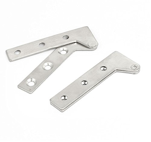 sourcing map Bisagra Pivote 62Mmx24Mm 6 Orificios Para Puerta Giratoria 360 Grados Color Plata 2Pcs