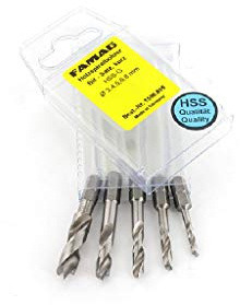 FAMAG Holzspiralbohrer-Bitsatz kurz 5-teilig Ø 3, 4 ,5 ,6 Im Blister, 8 mm