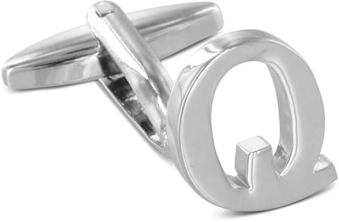 TEROON Manschettenknopf Buchstaben Initialen 'Q' [EIN Knopf - KEIN Paar]