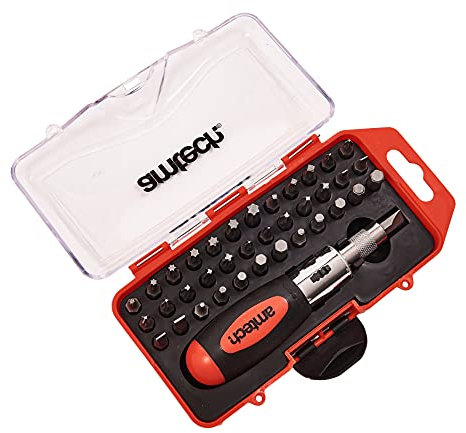Amtech L1965 38 Piece Stubby Ratchet Screwdriver and bit Set