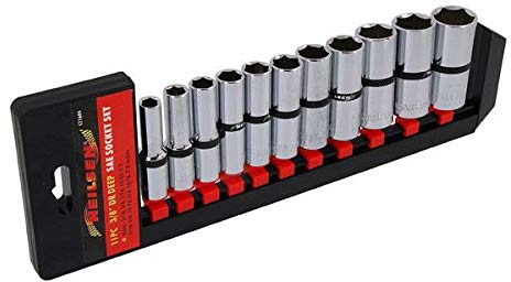 Neilsen CT1604 11pc 3/8in Dr SAE Deep Socket Set – Chrome Vanadium for Strength & Durability