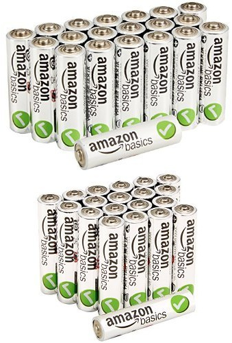Amazon Basics-Pile alcaline stilo (pacco da 20) e ministilo (pacco da 20)