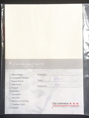 100 Blatt DIN A3 Transparentpapier klar weiß 200g/m² von Top Lamination - exzellente Durchsicht, sehr gute Qualität, für: Einladungen, Visitenkarten, Einlegeblätter, Hochzeitskarten, Architektenpläne, Bastelarbeiten