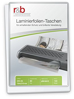 100 Stück, Laminierfolien A5 (154 x 216 mm), 2 x 80 mic, glänzend