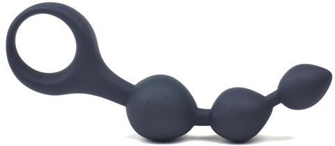 eeddoo® Premium Analkugeln - 15cm - Silikon - Schwarze Butt Plug Kugeln für den Anal-Bereich - Analkette - Schwarz - Liebeskugeln, Love Balls gebogen (Anal Beads biegsam weich Rückholschlaufe Sextoy)