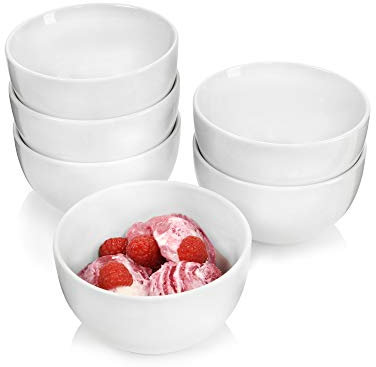 Sänger | Dessertschalen Sunfort in Weiß, 6-teiliges Dessertschalen Set aus Porzellan, Dessert 300 ml | PREMIUM COLLECTION