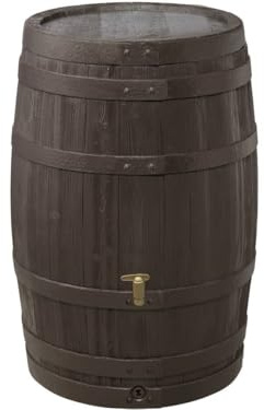 4rain Kit Récupérateur d'eau de Pluie 400L Brun foncé PE
