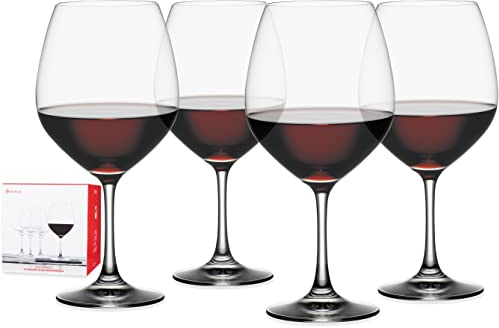 Spiegelau Vino Grande Burgundy Wine Glasses, Large Crystal Clear Red Wine Glasses for Pinot Noir, Elegant Glassware, Wedding Gifts, Birthday Gifts for Women and Men, Home Bar, 25 oz, Set of 4