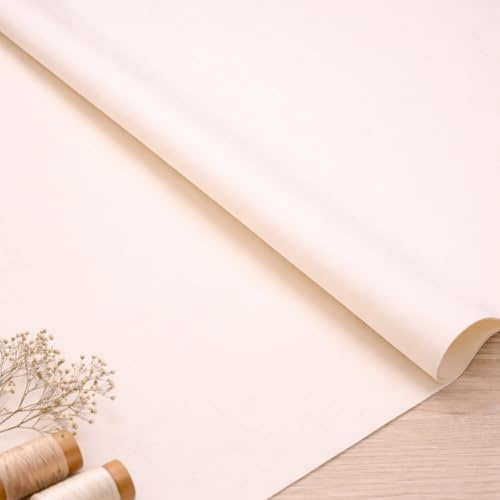 Stoff Meterware Creme 160 cm Baumwolle Linon – Uni einfarbig, schadstoffgeprüft, pflegeleicht, waschbar bis 30 °C, ca. 130 g/m², 1 Meter Baumwollstoff, hergestellt in Europa
