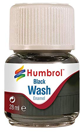 Humbrol AV0201 Enamel Wash modellers washes effect Black 28ml