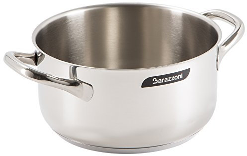 Barazzoni Chef Line Casseruola 2 manici, ø cm 16, capacità 3 litri, Made in Italy, Acciaio Inox 18/10, Induzione+Gas, Triplo fondo, PFAS free
