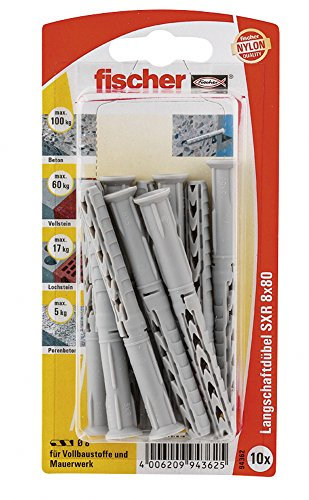 Fischer 94362 Lot de 10 Chevilles pour ossatures/cadres SXR 8 x 80 mm K