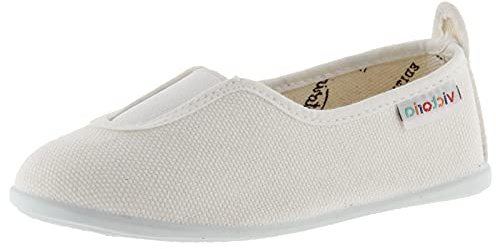 victoria Zapatillas Unisex Gimnasia Lona & Elástico Central & Suela Al Tono 104857 para Niños Blanco 28