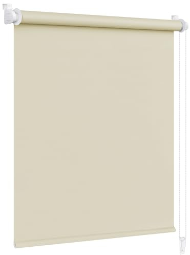 Victoria M. Klemmfix Verdunkelungsrollo ohne Bohren Rollo Seitenzugrollo Verdunkelung für Fenster und Türen, 60 x 150 cm, Beige
