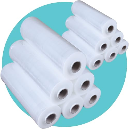 Triplast Rollo de envoltura elástica para palés (400 mm x 250 m) – Cantidad y color – Envoltura retráctil de plástico resistente para equipaje y película adhesiva industrial fuerte para mudanzas y uso