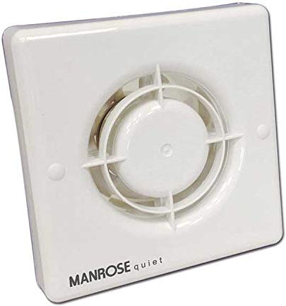Manrose QF100T Timer 0-20 Bathroom Shower Extractor Fan 4 100mm Quiet Fan (QF100T Fixed White FG4)
