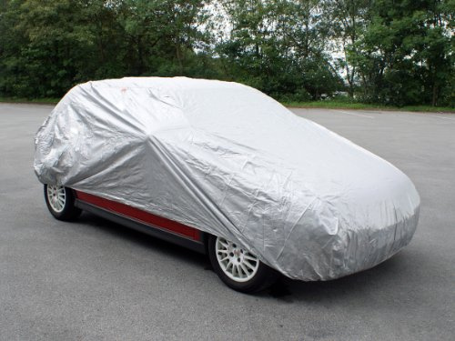 APA 38600 Vollgarage Auto, für Kleinwagen, Autoabdeckung, Autoplane, Nylon, witterungsbeständig, Silber