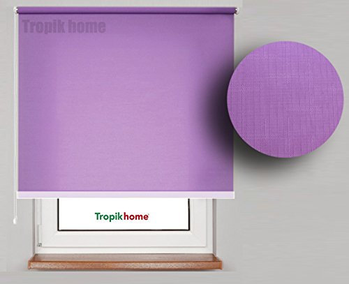 FENSTERROLLO 75 CM BREITE 175 CM LANG LILA VIOLETT VERDUNKLUNG 50% SICHTSCHUTZROLLO INKL. SEILZUG FENSTER ROLLO KLEMMROLLO 75x175