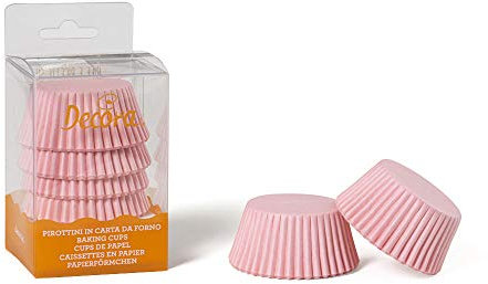 Decora, 0339674 Moules à Muffins Rose, Moules Pratiques pour Cuire, présenter et Offrir des Muffins, Résistent jusqu'à 220 °, en Blister Pratique.