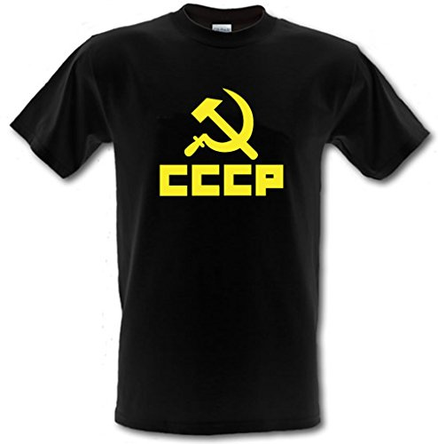 CCCP - Camiseta de manga corta para fiesta comunista de martillo ruso y hoz (algodón, talla S - XXL) Negro Negro ( M